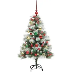 vidaXL, Weihnachtsbaum, Greta (mit LEDs und mehrfarbigen Bällen) (120 cm)