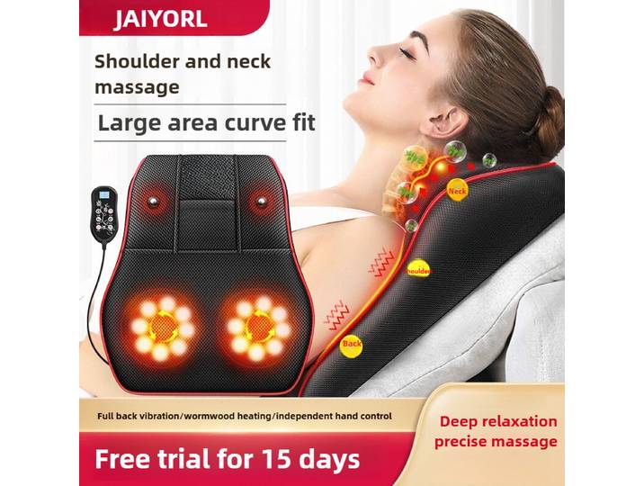 Oreiller Cervical électrique pour le cou, Airbag, Ttraction Shiatsu, masseur de tête, corps, dos, taille, voiture avec chauffage, Massage vibrant