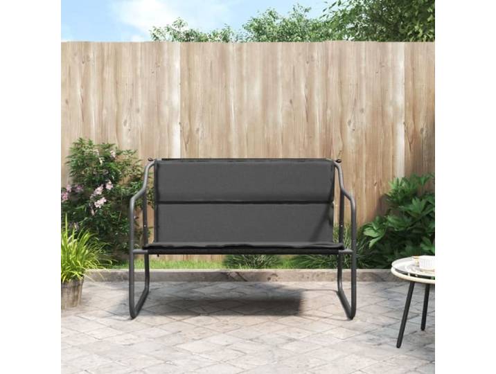 Promo Banc de terrasse LMT - Banc de jardin à 2 places avec coussin anthracite acier 7 7Kg