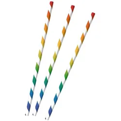 12 Trinkhalme aus Papier Regenbogen Farben