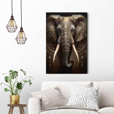 Deco-Panel REINDERS "Decorated Elephant", braun (farbe bild(er): gold), Bilder, B/H/T: 60cm x 90cm x 2cm, Tiere, 1 Stk., MDF, Wohnzimmer - Mandala - Gold - Gold - MDF - Tiere - 60x90 cm, B:60cm H:90cm T:2cm