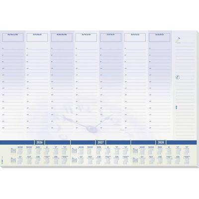 Sigel H6350 Schreibunterlage Wochenplan, Tagesplan 2026, 2027, 2028 liniert Weiß, Blau (B x H) 59.5 cm x 41 cm 30 Blatt 1 St.