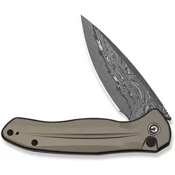 Civivi, Mehrzweckmesser, Nóż Button Lock Kitefin Damast Grey Alu
