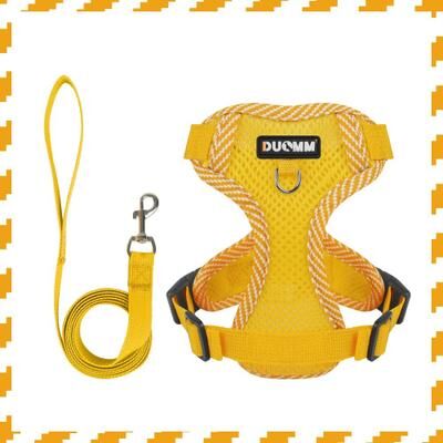 Uplift Treasures Breathable Reflective Dog Harness With Leash Set yellow m