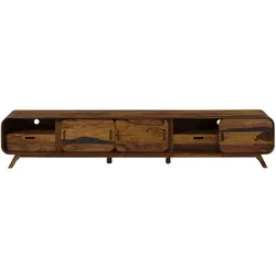 TV-Board Sheesham 260x40x48 dunkelbraun lackiert MAILAND #228