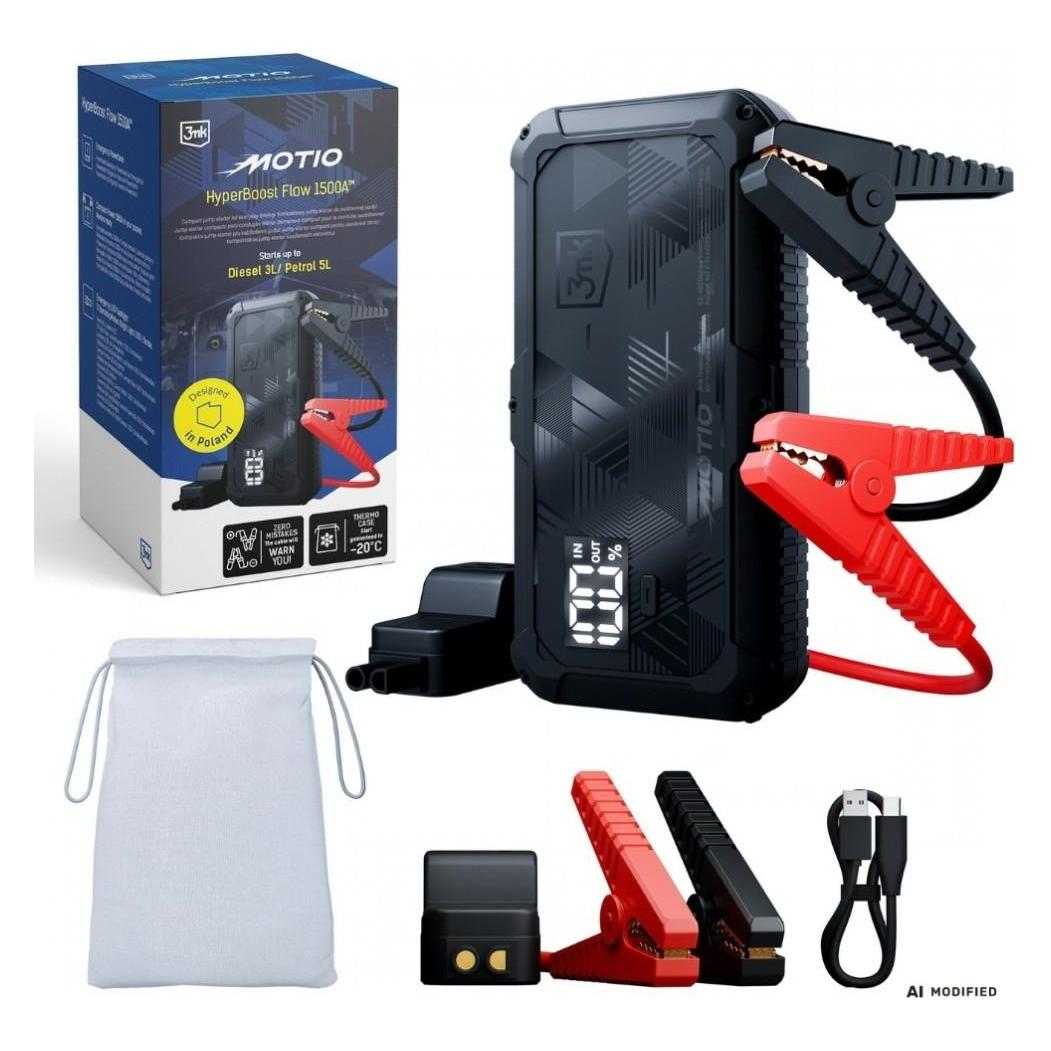 3MK Motio HyperBoost Flow 1500A 10,000mAh with Smart Start cables and Light (1500 A, 10000 mAh) (5903108764810)