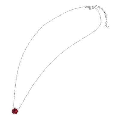 Kette ohne Anhänger ADELIA´S "Halskette aus Edelstahl mit Kristall 43 cm", rot (silber), Halsketten, Damen, 43cm, Edelstahl, Schöne Geschenkidee zum Valentinstag