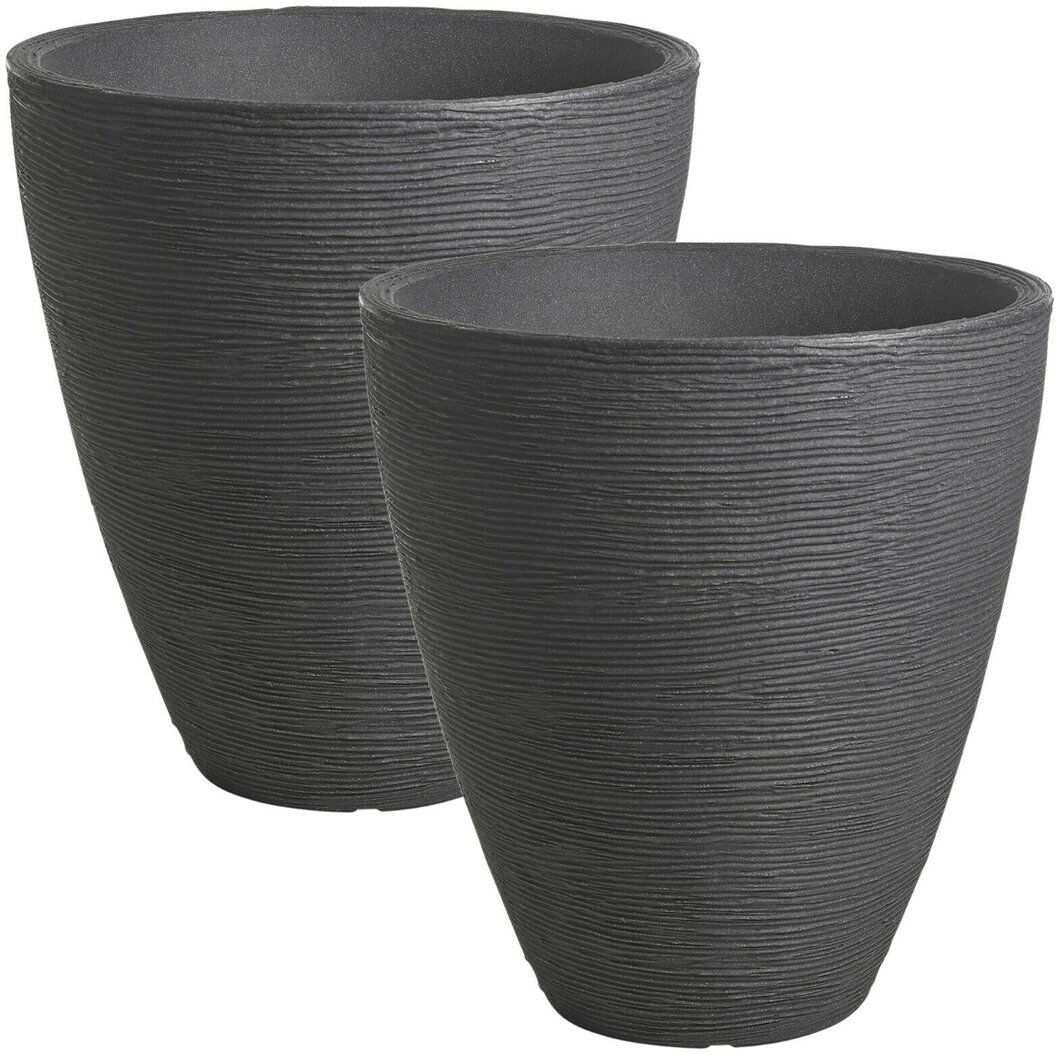 17 Stories Emoni Pot Planter Charcoal 42cm H X 39cm W X 39cm D