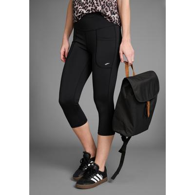 Caprileggings FAYN SPORTS, Damen, Gr. 46, N-Gr, schwarz, Doubleface, Obermaterial: 77% Polyester, 23% Elasthan, eng 3/4-Länge, Hosen, mit Figur formenden Nähten und hohem Bund