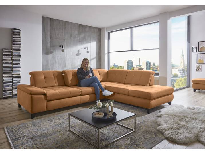 Ecksofa, 100% Polyester, Braun, 310×260 cm, Kaltschaum-Polsterung, Mit Funktion, DIE PLANBAR