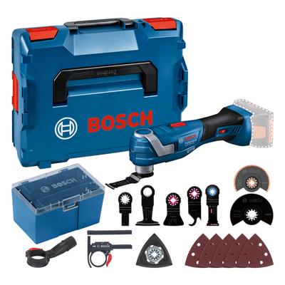 Multischleifer BOSCH PROFESSIONAL "»GOP 18V-34«", blau, Schleifmaschinen, Starlock Tauchsägeblätter+Zubehör in L-BOXX, ohne Akku und Ladegerät