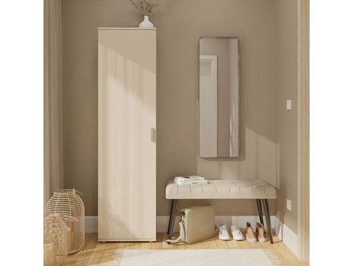 Armoire Polyvalente 1 Porte Lerosota Dmora en Bois Nobilité Beige Cachemire 50x185h cm