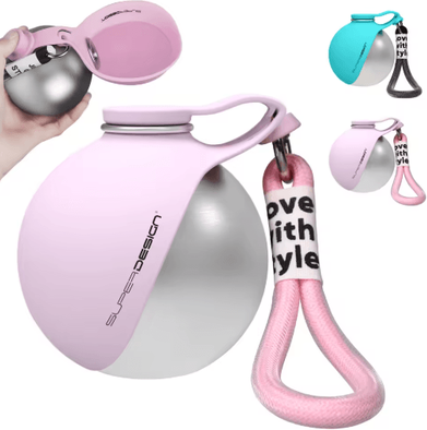 Inspire Picks AquaPaws 2 in 1 Dog Water Bottle For Travel & Outdoor Adventures pink 1