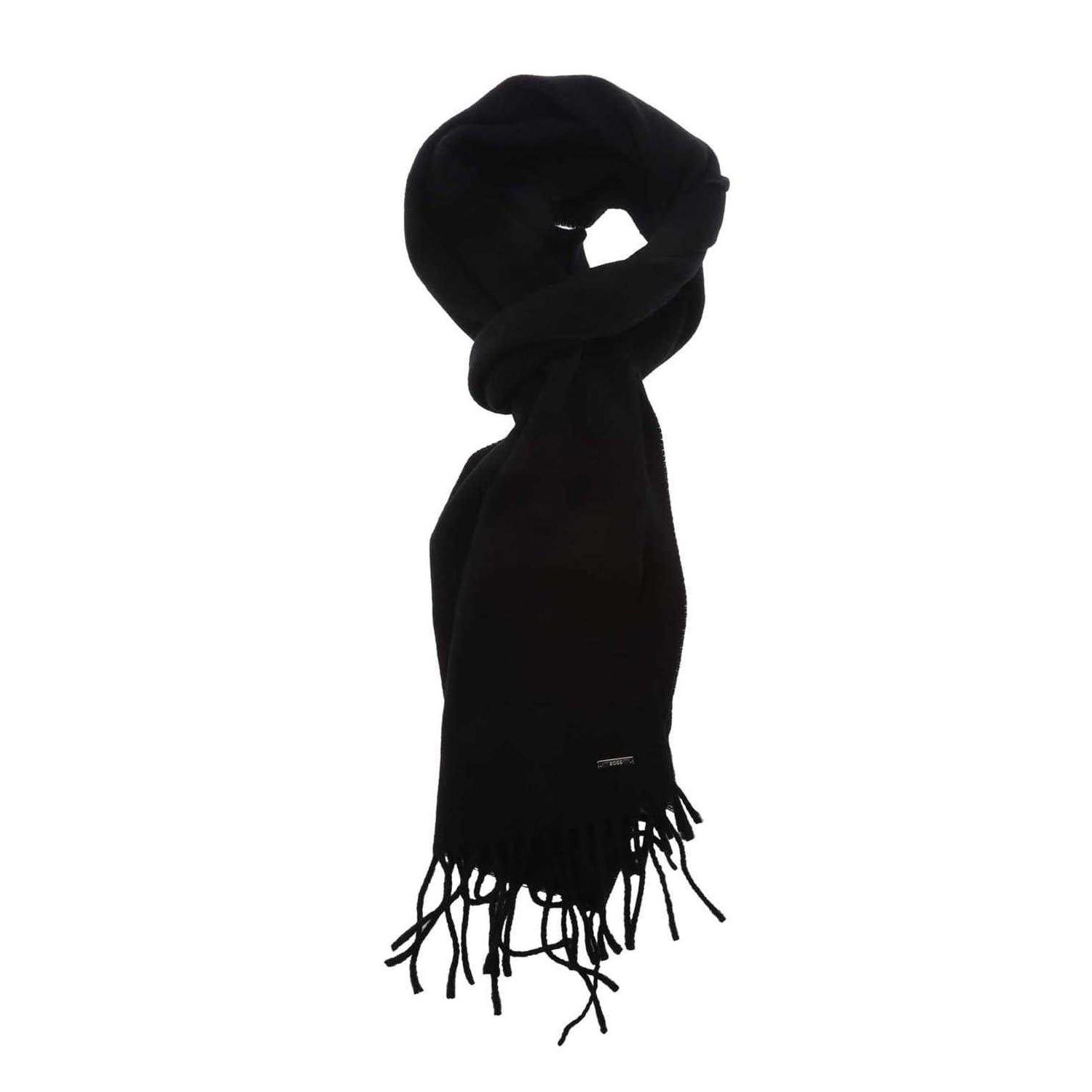 Boss Unisex Volwassen Styven Fringe Sjaal (Zwart)