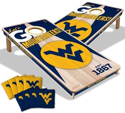 Skip's Garage West Virginia Mountaineers NCAA 2x4 Cornhole Board Set