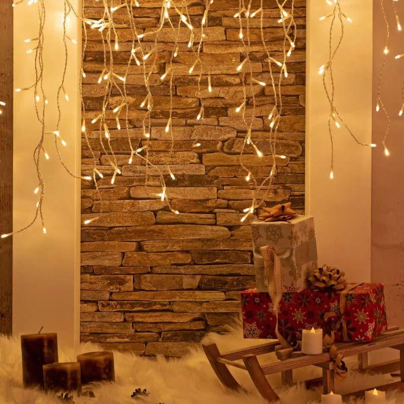 Idena 400er Eiszapfen LED Lichterkette transparent, 10,3 m