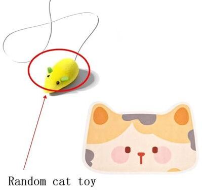 Inspired Finds ScratchPlay Wall Mounted Felt Cat Scratcher Mat With Hanging Toy biscuitcat Board