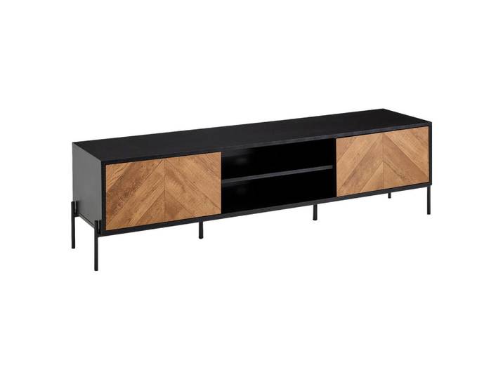 Mid.you Lowboard, Schwarz, Metall, 1 Fächer, 163x45x40 cm, stehend, Wohnzimmer, Wohnwände, Lowboards, Lowboards stehend