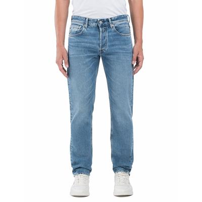 Straight-Jeans REPLAY "GROVER", Herren, Gr. 30, Länge 32, blau (mid blau 0c2), Denim/Jeans, Obermaterial: 100% Baumwolle, straight fit lang, Jeans Straight-Jeans, in vielen verschiedenen Waschungen, mit Stretch