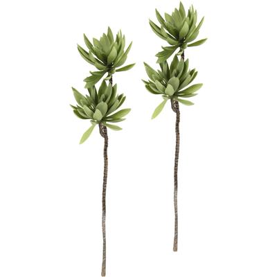 Kunstpflanze I.GE.A. "Sukkulentenzweig", grün, B:13cm H:62cm, Kunststoff, Kunstpflanzen, Kunstpflanze, 2er Set
