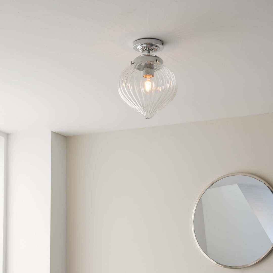 Etta Avenue Abington Glass Semi Flush Mount 30cm H X 24cm W X 24cm D