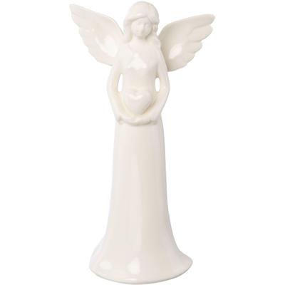 Engelfigur CREATIV HOME "Engel", weiß, B:13cm H:24cm T:7,5cm, Dekofiguren, Engelfigur, mit Herz