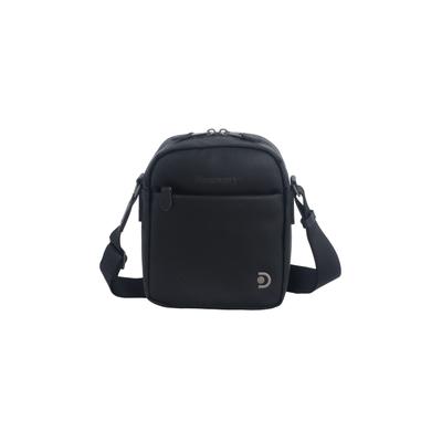 Schultertasche DISCOVERY "Heritage", Damen, Gr. B/H/T: 18cm x 21cm x 21cm, schwarz, Lederimitat, unifarben, Taschen Schultertasche, mit gepolstertem Fach für Wertsachen