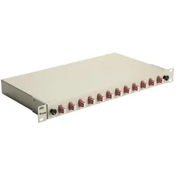 Equip 12-Port-Glasfaser-Spleißbox, LC-Duplex, OM4, 1 HE, ausgestattet, Grau