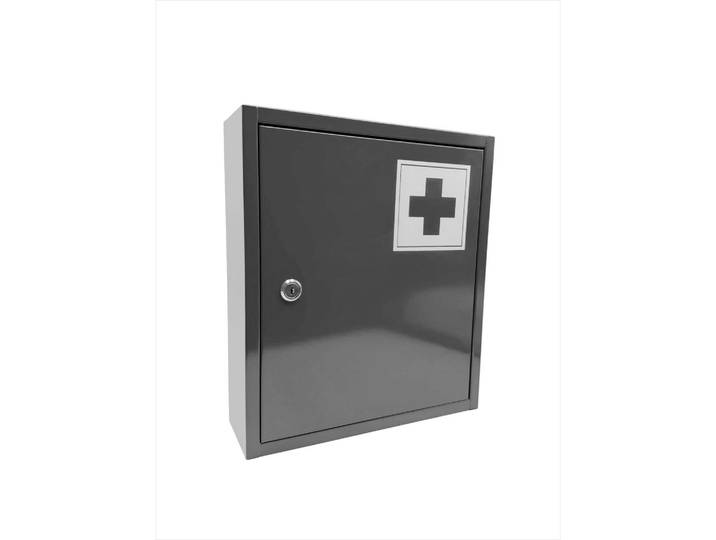 Abschliessbarer Medizinschrank mit Kreuz Weiss-Grau