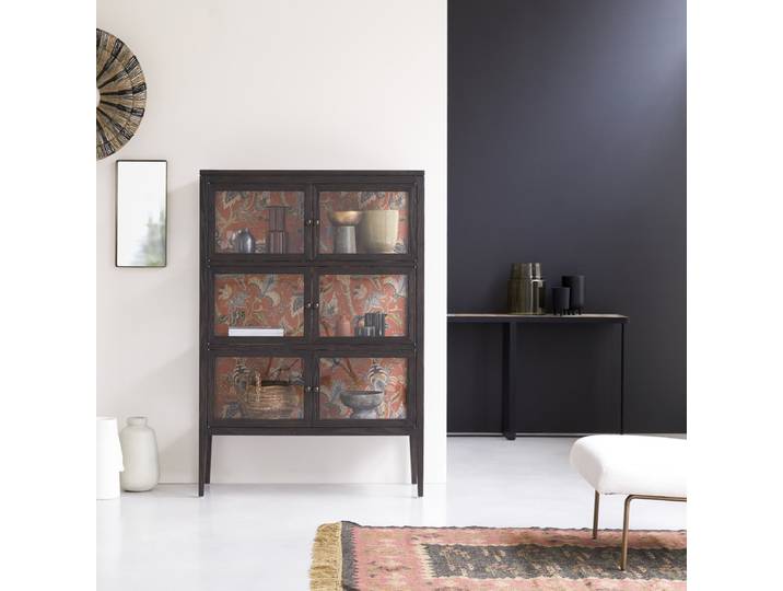 Vitrine aus Ulmeholz 110 Tana - Schwarz