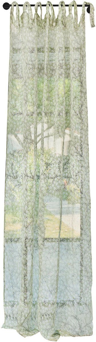 Loberon Gordijn Norelline groen/wit transparant