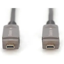 Digitus 4K - HDMI AOC Hybrid Glasfaserkabel mit abnehmbaren Stecker (30 m), Videokabel, Schwarz