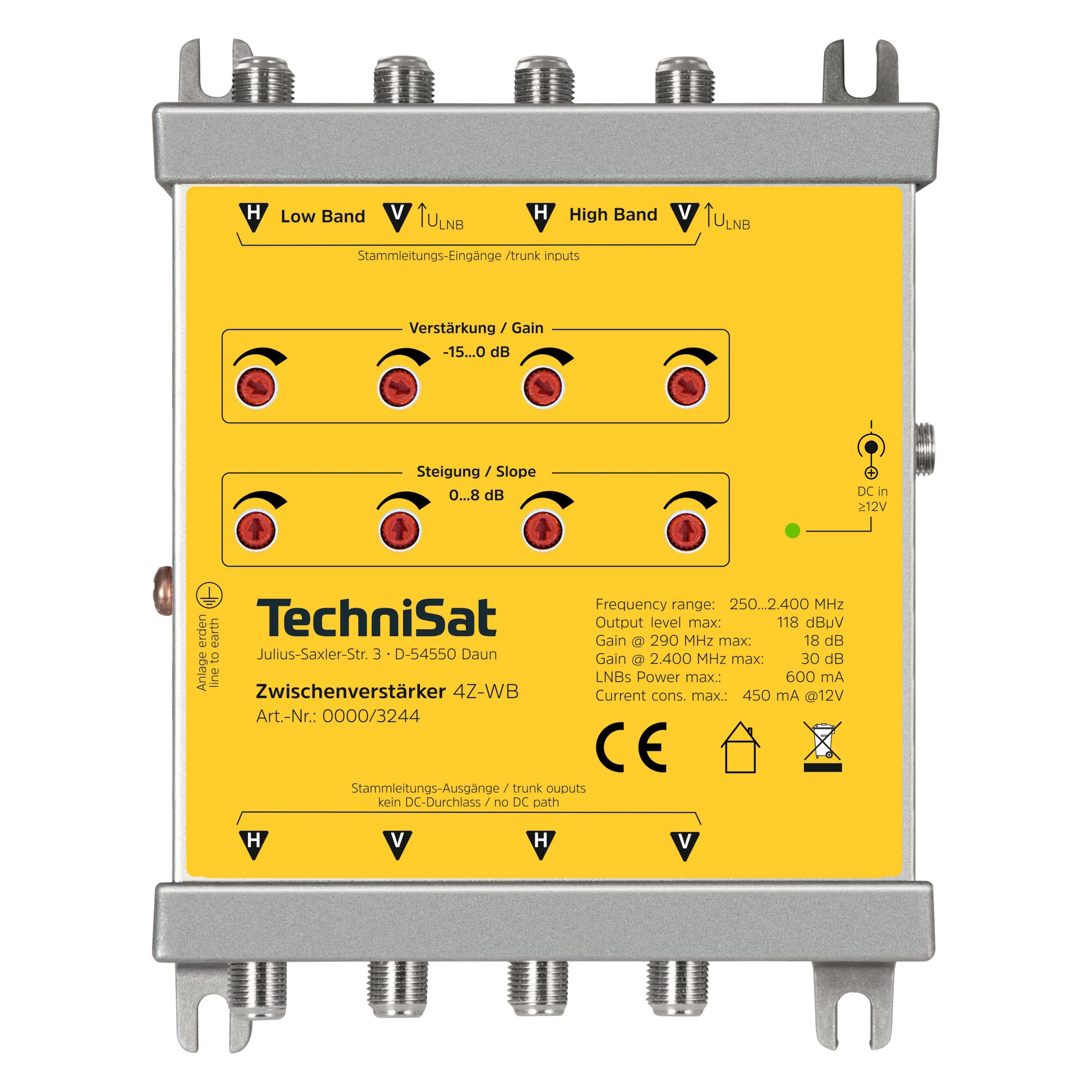 TechniSat 4Z-WB TV-Signalverstärker 250 - 2400 MHz (Verstärker) (0000/3244)
