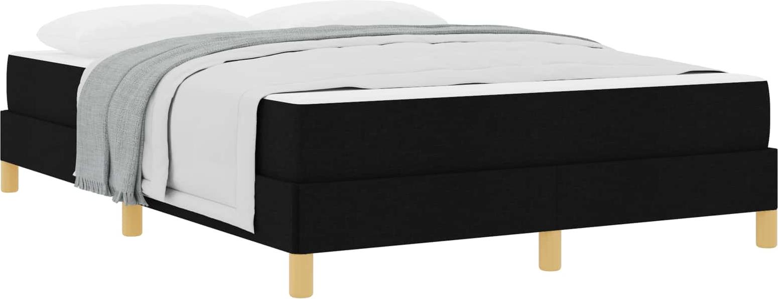 Boxspringbett mit mittelfester Taschenfederkernmatratze, für 2 Personen, Holzwerkstoff & Stoff, 140x190 cm, Schwarz