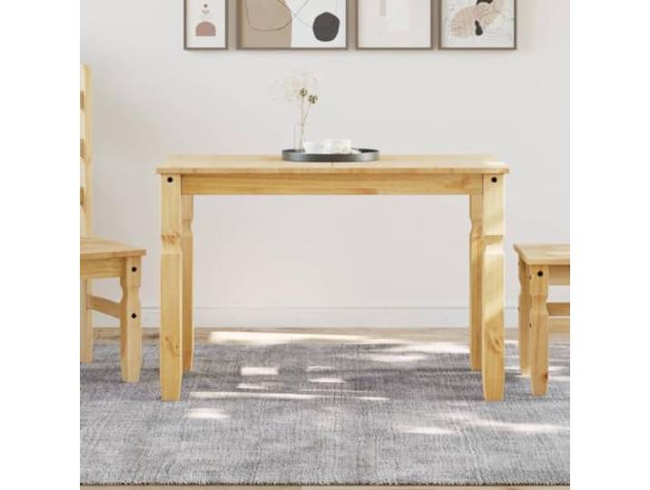 HEFZGDB Massiver Kiefernholz Esstisch 112x60x75 cm mit rustikaler Maserung, stabile Tischplatte für Küche oder Esszimmer, minimalistischer Stil, einfache Reinigung, robuste