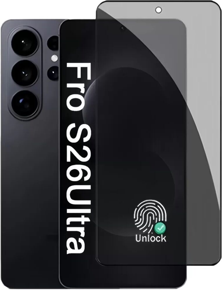 INF Protection d'écran en verre trempé à confidentialité 360° compatible avec Samsung Galaxy S26 Plus - Prise en charge du