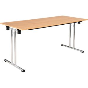 Sodematub Klapptisch TPCH147H, aus Holz, stapelbar, 140 x 74 x 70 cm, buche