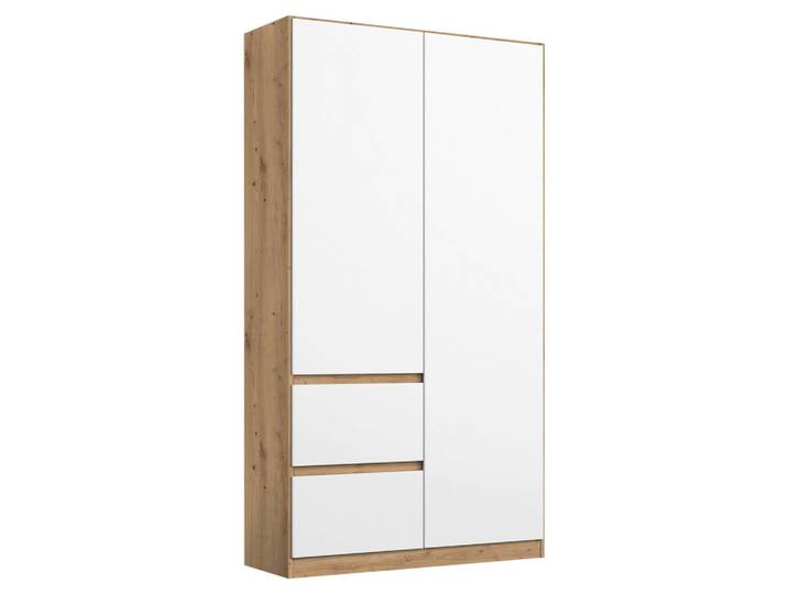 Drehtürenschrank Nidda Weiß, Eiche Artisan