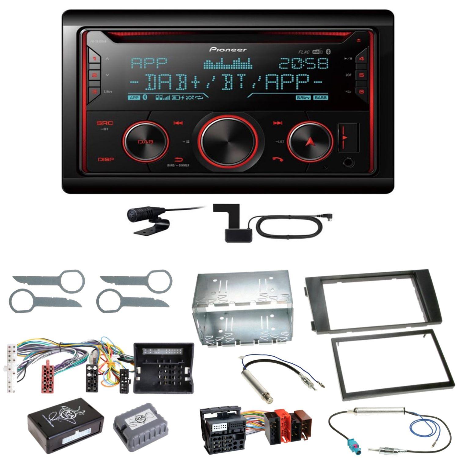 Pioneer FH-S820DAB Digitalradio USB MP3 CD MP3 Einbauset für Audi A6 4B Facelift