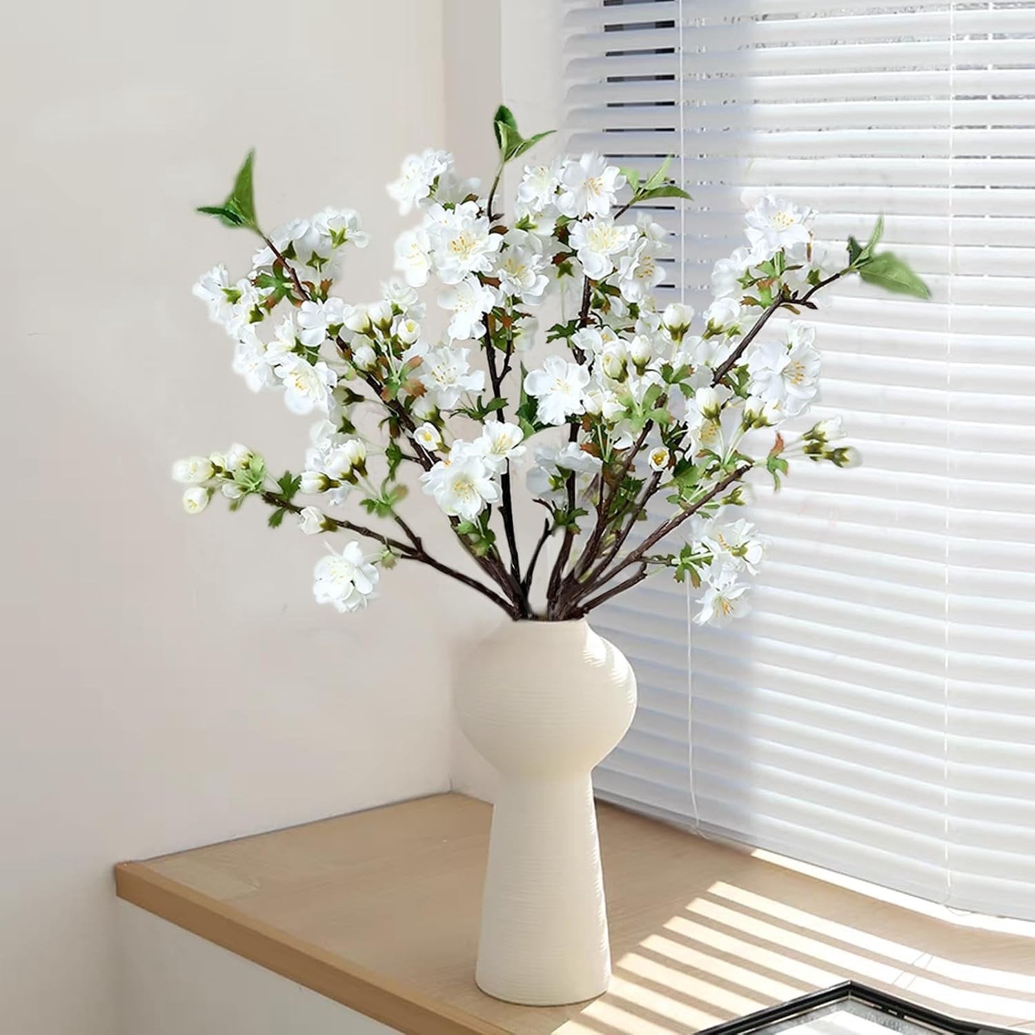 Set van 3 kunstmatige kersenbloesemtakken van 49 cm voor decoratie
