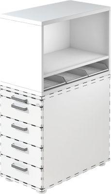 Aufsatzregal , für Standcontainer, 1 Fachboden, weiß