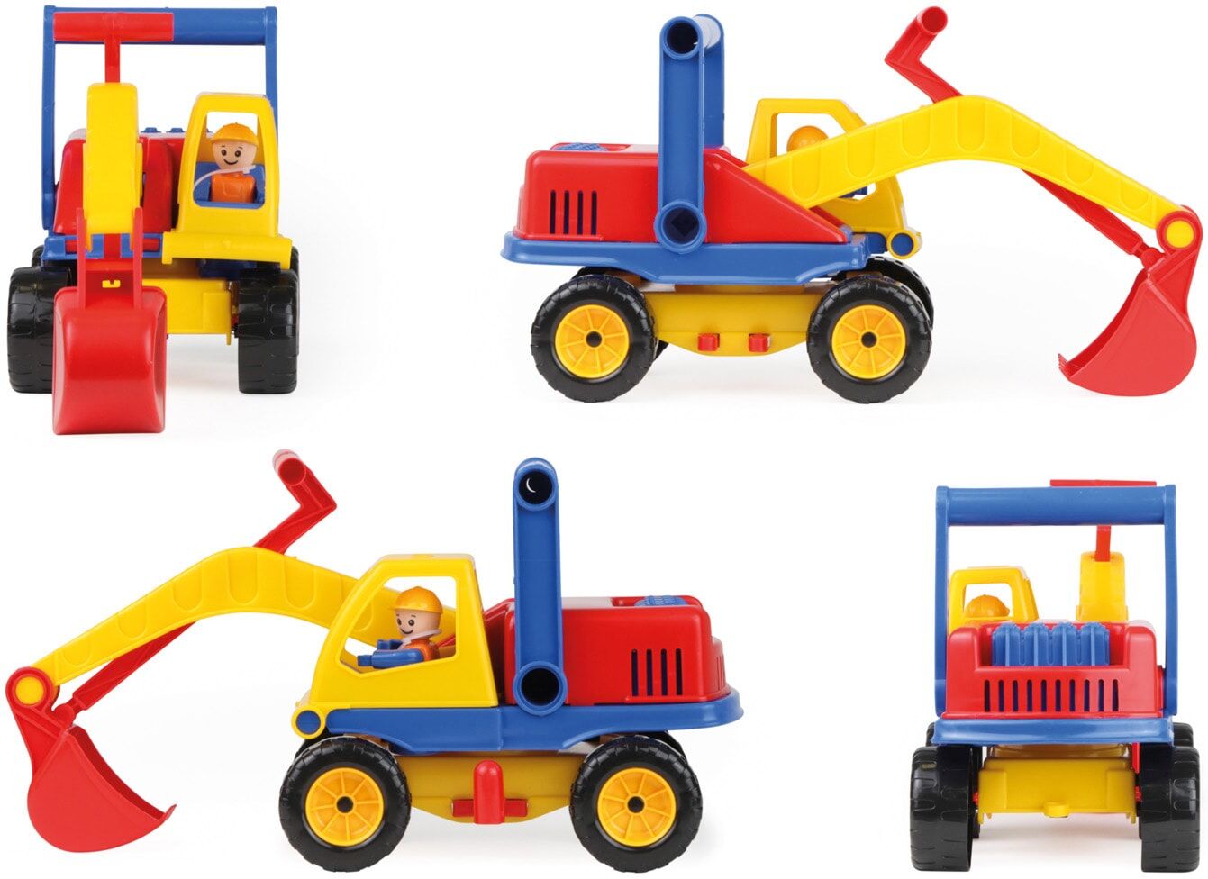 Spielzeug-Bagger LENA "Aktive", bunt, Spielzeugfahrzeuge, KinderB:14cm H:19cm T:35cm, Kunststoff, Spielzeug-Bagger, mit beweglichem Baggerarm und verstellbarem Fahrgestell, B:14cm H:19cm T:35cm