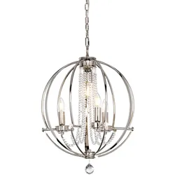 Kronleuchter Deckenleuchte Hängelampe Esszimmerlampe D 45,8 cm Stahl 4 Flammig
