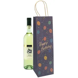Idena Geschenktüte für Flaschen Geburtstag Motiv 12,0 x 39,0 cm, 1 St.