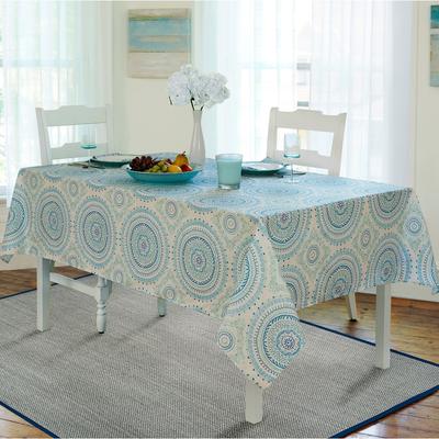 Threadmade Circle Stitch Stain Resistant Indoor Outdoor Tablecloth