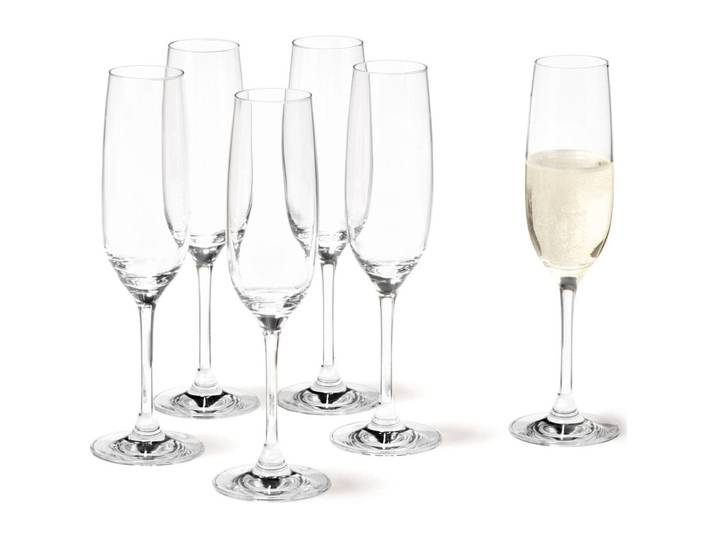 Sektgläser-Set Leonardo transparent Kristallglas H 22.5 cm 0.19 l 6 Stk - Sektgläser-Set