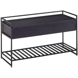 WOHNLING WL6.587 Sitzbank mit Stauraum 90x52x38 cm Mango Massivholz / Metall Schwarz