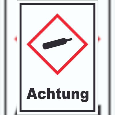 HB-Druck Aufkleber Gasflasche Gas unter Druck Achtung A3 (297x420mm)