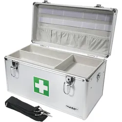 HMF Erste-Hilfe-Koffer Erste Hilfe Kasten zur Medikamenten Aufbewahrung, Medizinbox leer für Sportverein, Betrieb oder Zuhause, 40 x 22,5 x 20,5 cm