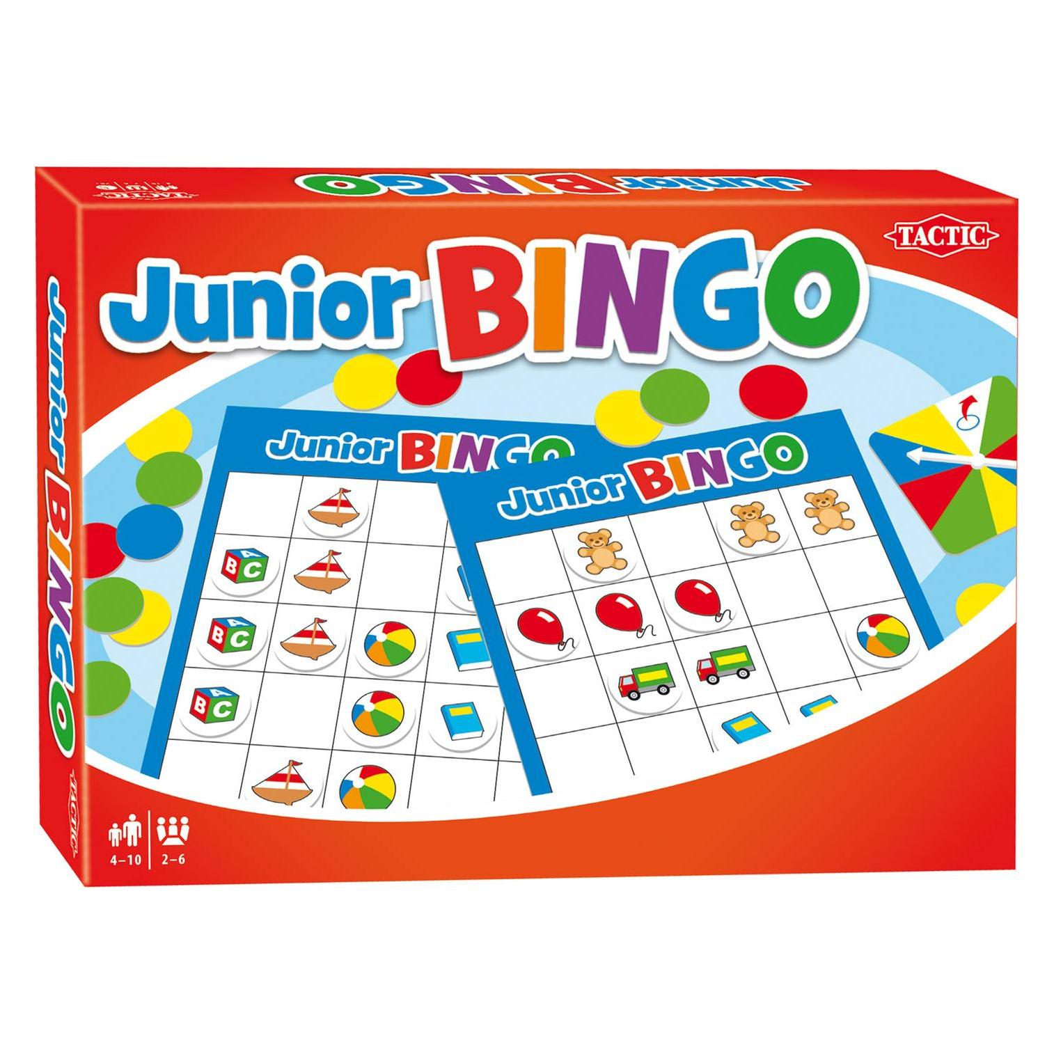 Tactic Junior-Bingo (Dänisch, Deutsch, Englisch, Estnisch, Finnisch, Französisch, Litauisch, Norwegisch, Schwedisch, Ukrainisch, 2 - 6 Spieler) (40498)